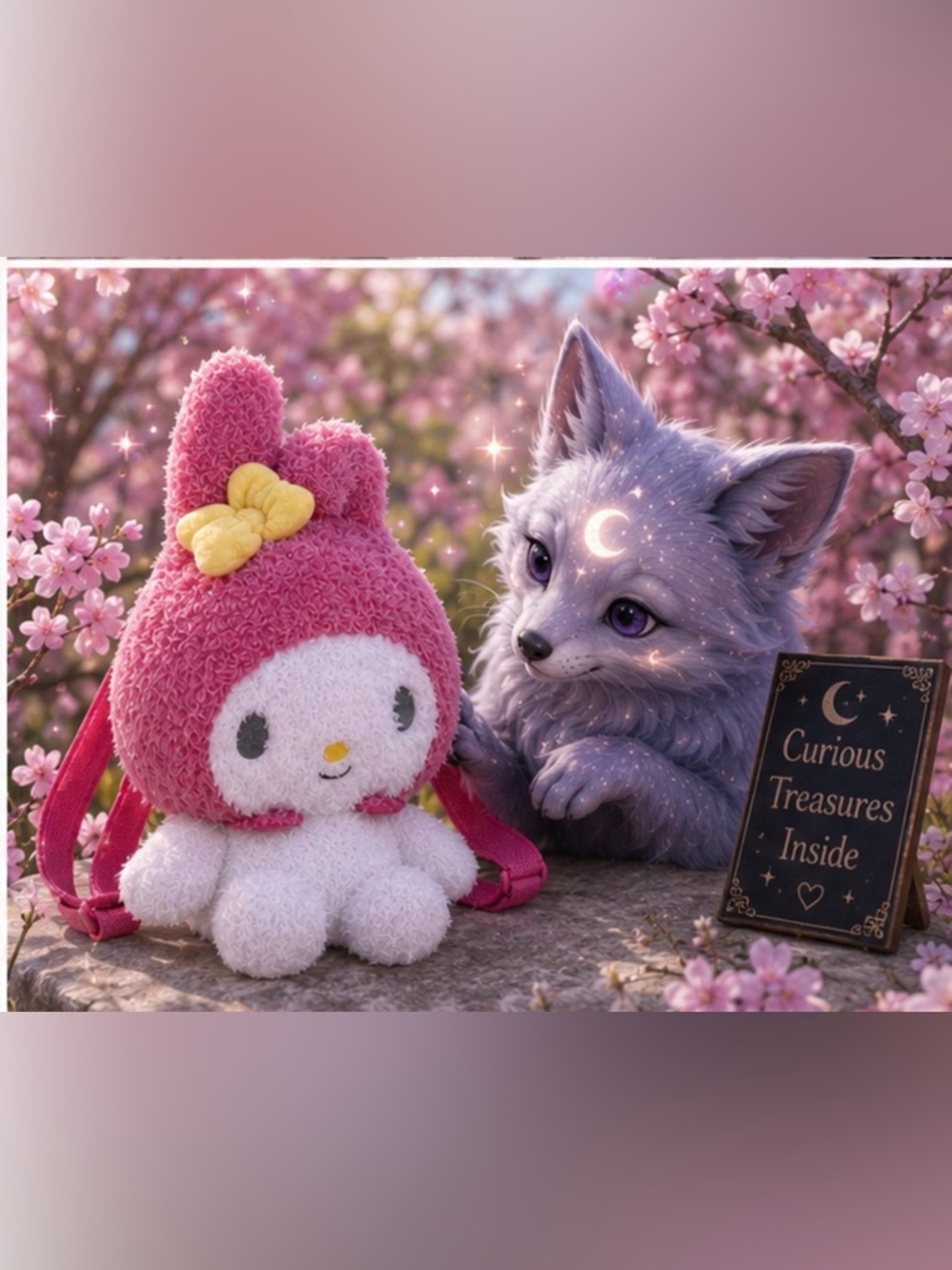 NWT Sanrio My Melody Plush Mini Backpack Pink Hello Kitty & Friends Kawaii - Picture 5 of 13